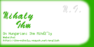 mihaly ihm business card